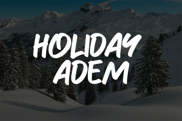 Holiday Adem: A Bold Brush Display Font for Expressive Design Projects